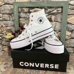 #10 Converse Chuck Taylor All Star High Top Lift Platform Sneakers Shoes Size 8
